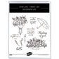 Umbrella And Blooming Tulip Flowers Clear Stamp YX951-S
