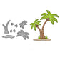 Summer Palm Tree And Beach Metal Cutting Dies Set YX1166