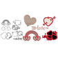 Love Valentine's Day Series Love Hearts And Arrows Rainbow Metal Cutting Dies Set YX908,YX909,YX910,YX911,YX912