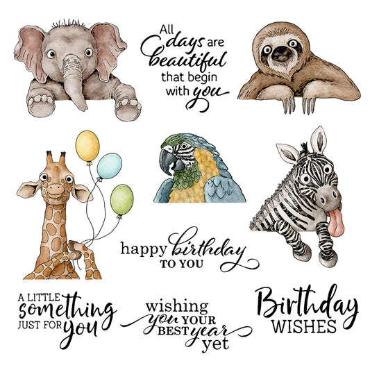 Cute Nature Forest Animals Zoo Cutting Dies And Stamp Set YX542-S+D