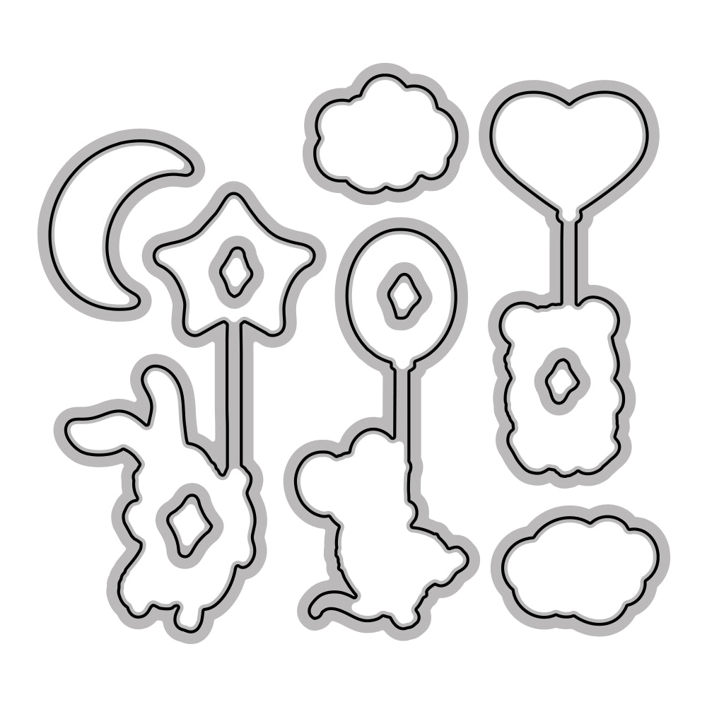 Animals And Balloons Cutting Dies Set Happy Birthday Party YX645-D