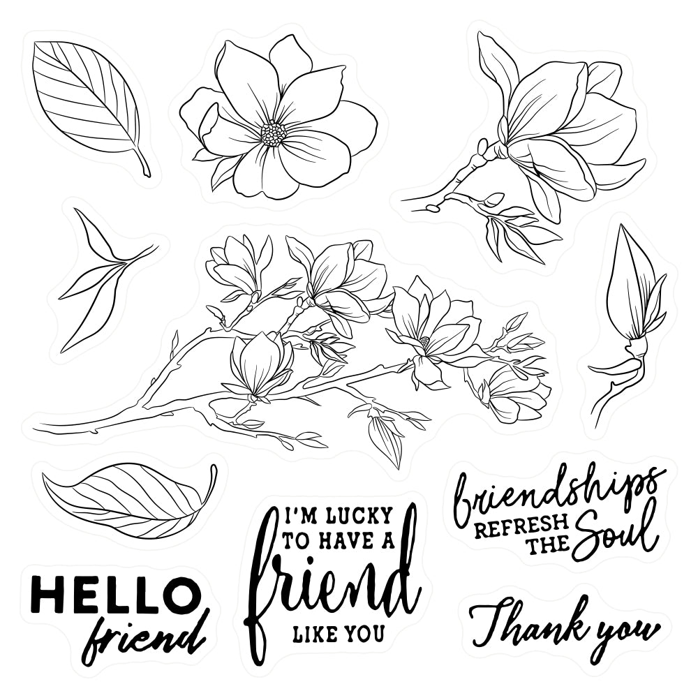 Blooming Magnolia Mother's Day Flowers Clear Stamp YX514-S