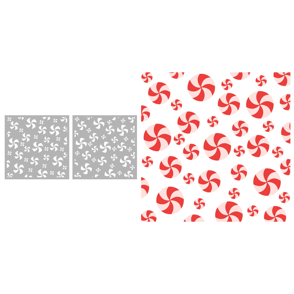 2PCS Background Sweety Candy Christmas Stencil For Decor YX806