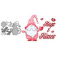Valentine's Day Gifts Decor Love Gnome Hugs & Kisses Metal Cutting Dies Set YX1034