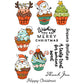 2023 Christmas Cupcake Cutting Dies Set Cute Santa Xmas Tree YX658-D