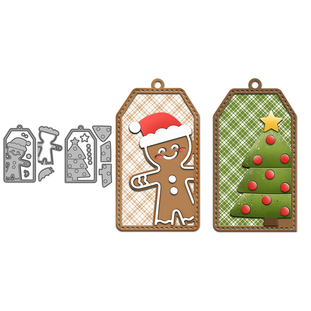 Cute Christmas Tree And Gingerbread Man Metal Cutting Dies Set YX845,YX846