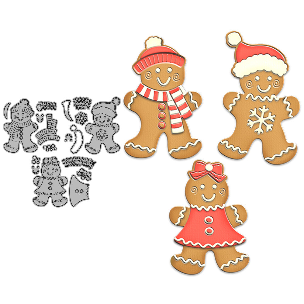 Cute Winter Christmas Gingerbread Man Metal Cutting Dies Set YX868,YX869,YX870
