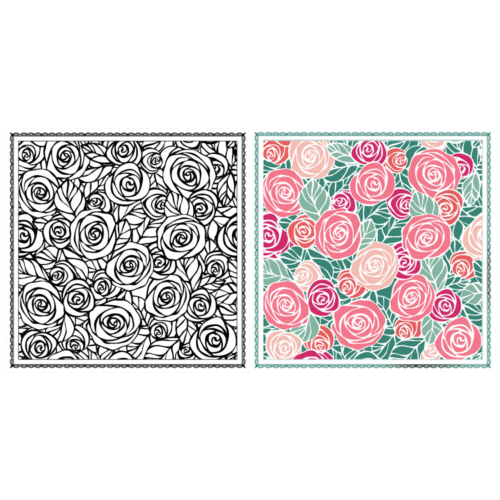 Blooming Roses Background Clear Stamp YX721