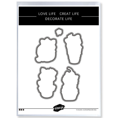 Cute Kitty Cats And Sweet Birthday Cupcakes Cutting Dies And Stamp Set YX1178-S+D