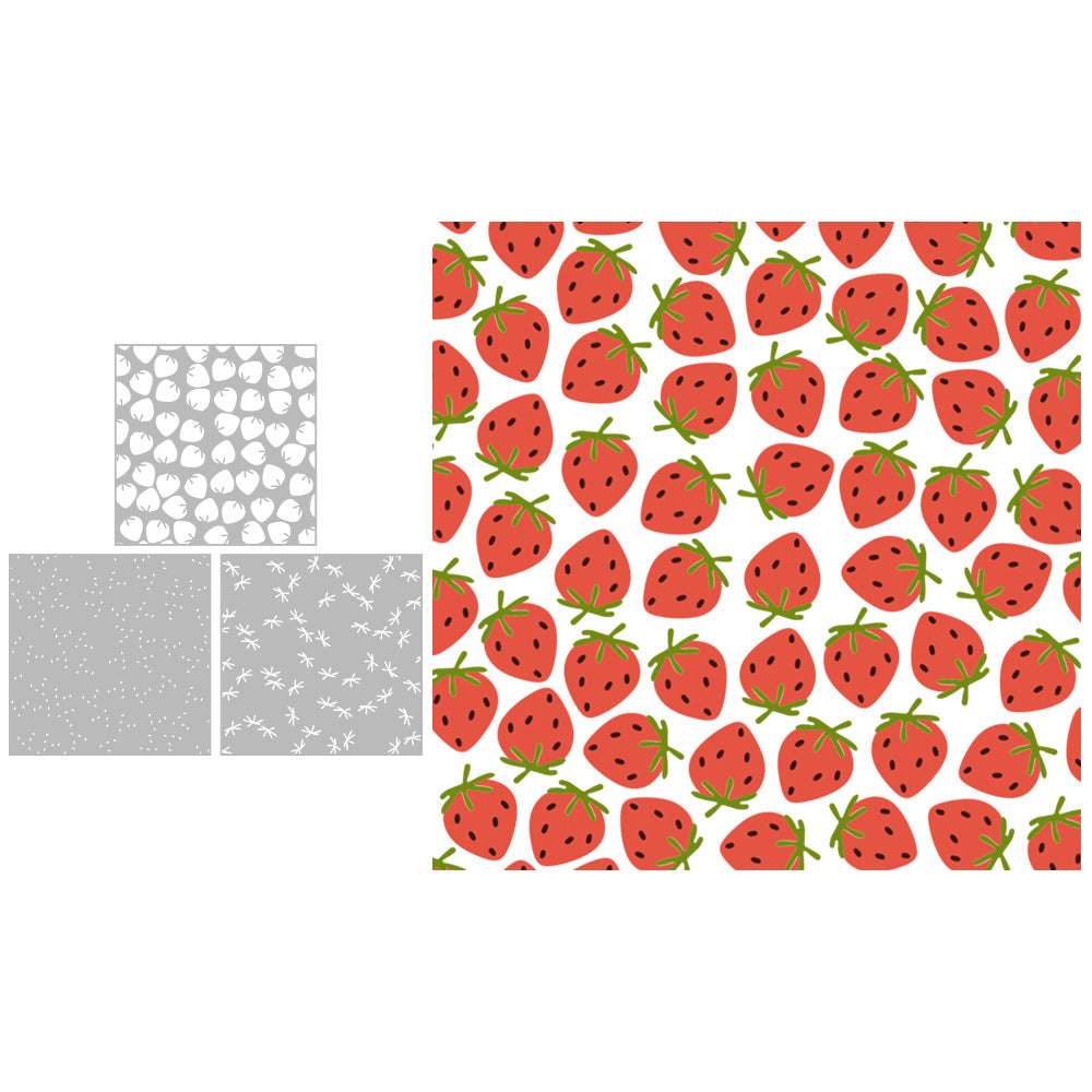 3PCs Background Sweet Strawberry Stencils For Decor YX880