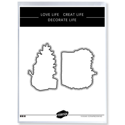 2022 Christmas Trees And Fireplace Cutting Dies And Stamp Set YX777-S+D