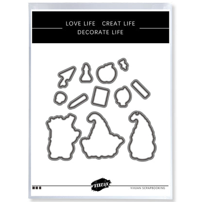 Back-to school Season Cute Studying Gnome Cutting Dies And Stamp Set YX1138-S+D