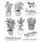 Green Potted Plants Garden Cactus Clear Stamp YX536-S