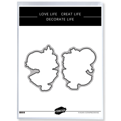 Little Girl Flowers And Cake Happy Bithday Cutting Dies And Stamp Set YX654-S+D