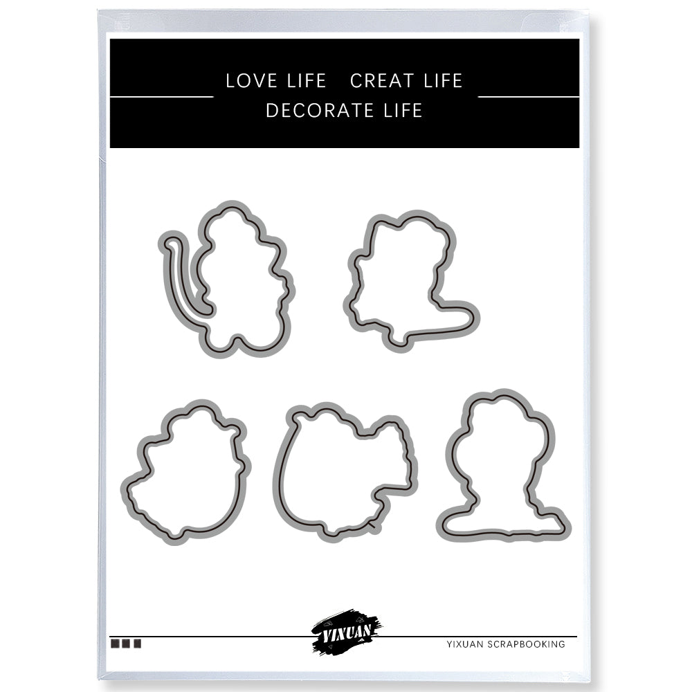 Cute Cake Pastry Chef Mouse Cutting Dies And Stamp Set YX1142-S+D