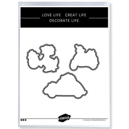 Spring Flowers And Cars Bicycle Motorcycle Cutting Dies And Stamp Set YX1084-S+D