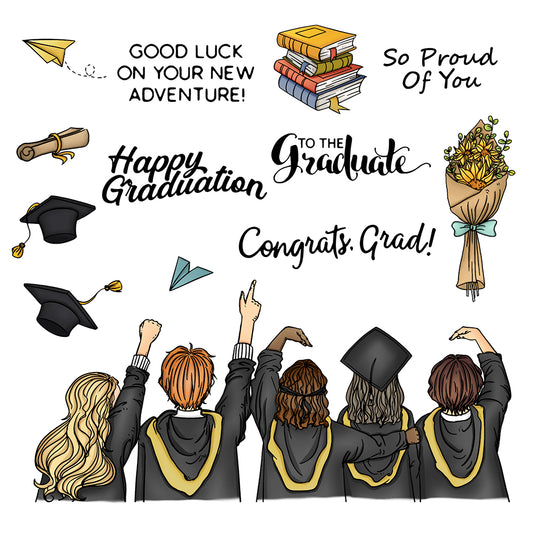 Graduation Celebration Young Boys And Girls Cutting Dies And Stamp Set YX503-S+D