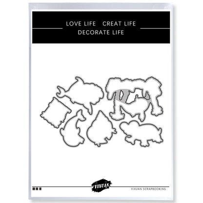 Summer Season Cute Marine Animals Cutting Dies And Stamp Set YX549-S+D