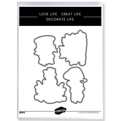 Cute Cats kitty & Cake Happy Birthday Cutting Dies And Stamp Set YX573-S+D
