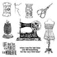 Sewing Machine And Accessories Clear Stamp YX517-S