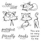 Cartoon Funny Cats Clear Stamp YX493-S