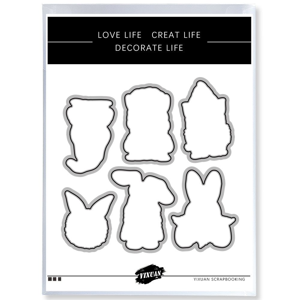 Happy Easter Rabbits Gnome Cutting Dies And Stamp Set YX1003-S+D