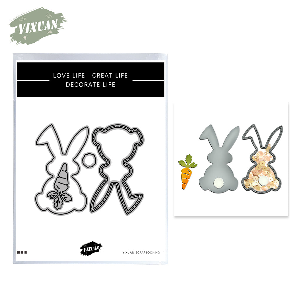 Cute Little Rabbit And Carrot Cutting Dies Set YX624