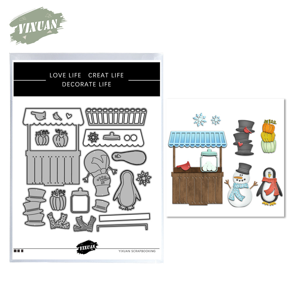 Winter And Christmas Series Penguin And Snowman Cutting Dies Set YX816