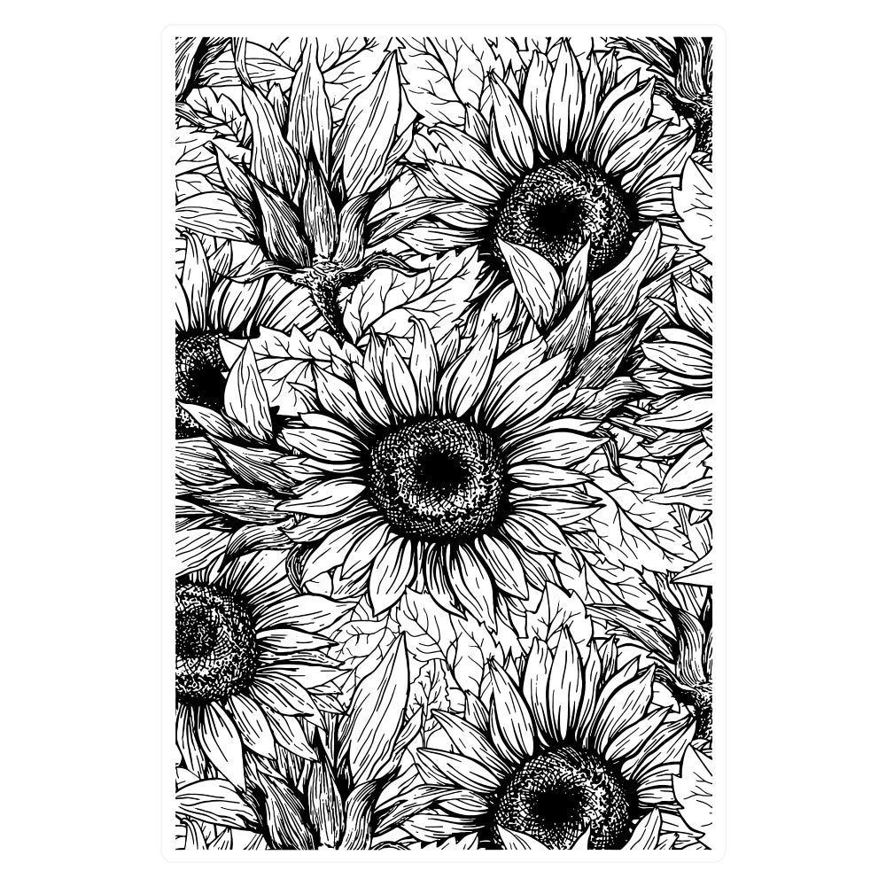 Painting Blooming Sunflower Clear Stamp YX526-S
