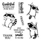 Funny Cute Flying Squirrel Mini Clear Stamp Set YX591-S