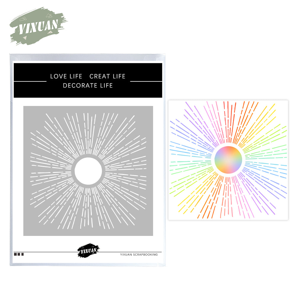 1PC Sun Light Irradiation Plastic Stencils For Decor Scrapbooking Cards Background 20220817-15