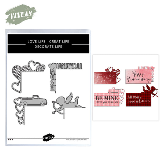 Valentine's Day Series Love Hearts Cupid Metal Cutting Dies Set YX916,YX917,YX918,YX919