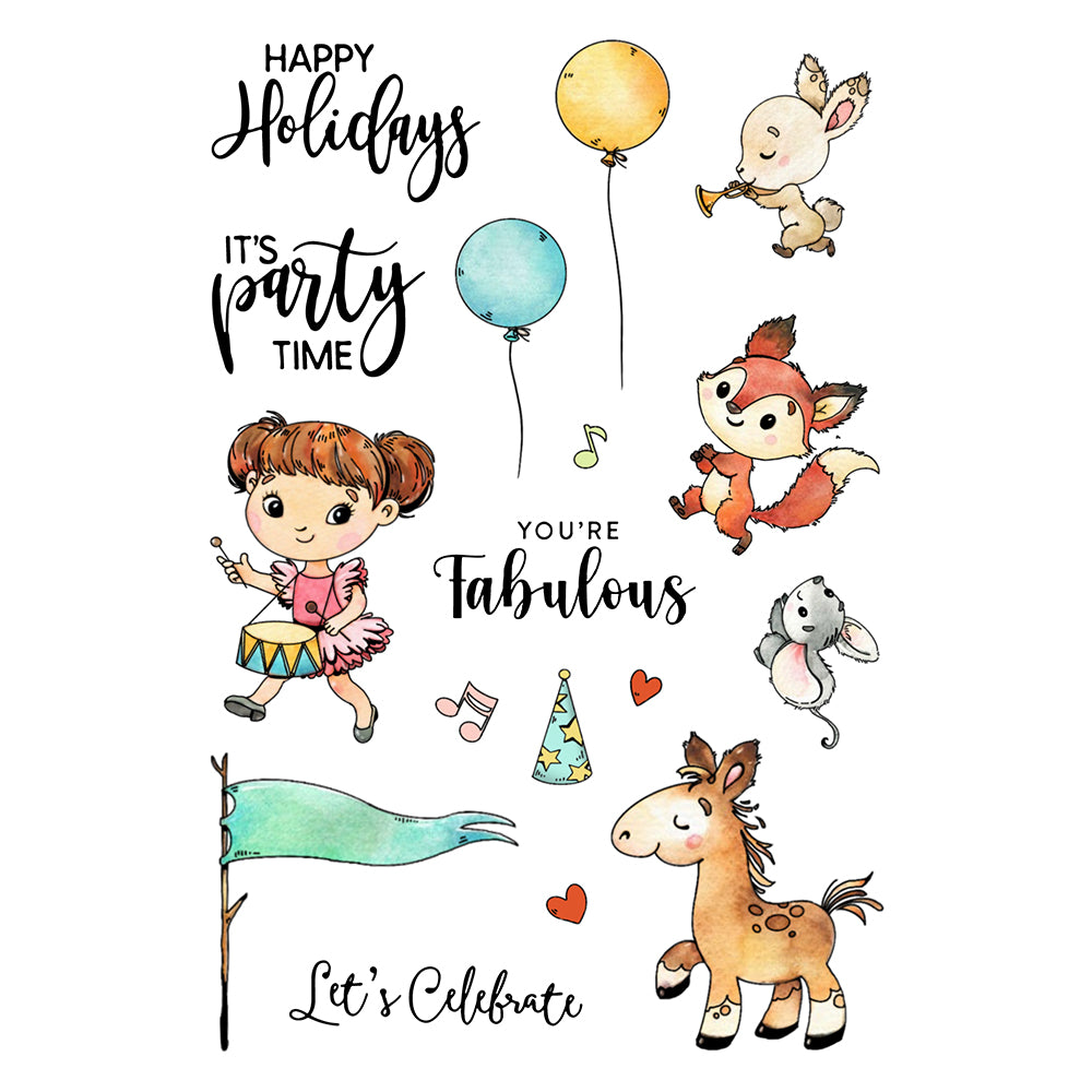 Lovely Girl And Animals Cutting Dies And Stamp Set YX500-S+D