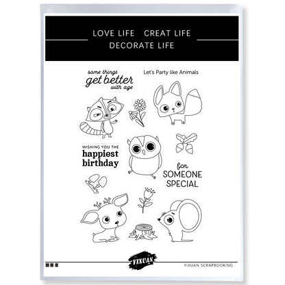 Forest Animals Cutting Dies And Stamp Set YX483-S+D
