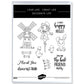 Scarecrow Windmill And Farm Animals Cutting Dies And Stamp Set YX487-S+D