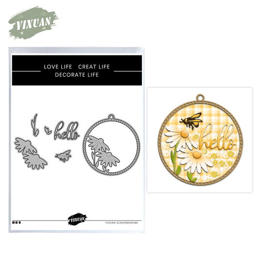 Spring Series Flowers Daisy And Hello Bee Shaker Cutting Dies Set YX1127