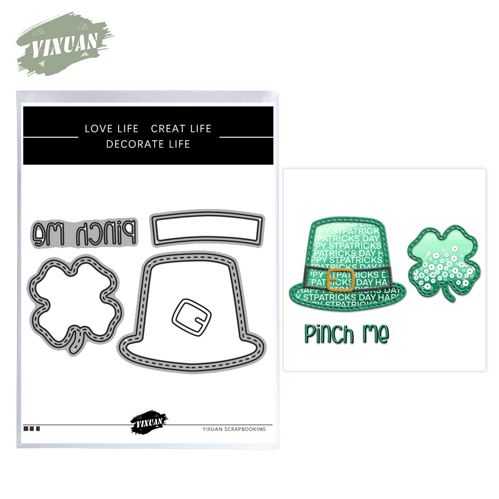 Gentleman Hat And Clover Shaker Cutting Dies Set YX1061