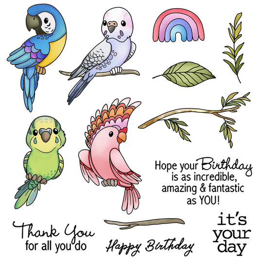 Cute Cartoon Parrot Cutting Dies And Stamp Set YX486-S+D