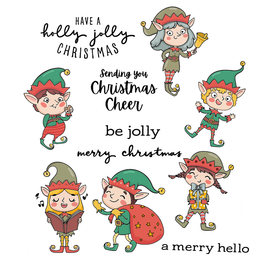 Little Cute Christmas Elf 2023 New Year Cutting Dies And Stamp Set YX660-S+D