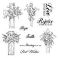 Flowers Floral Cross Clear Stamp YX552-S