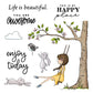Girls And Rabbit Birds Enjoy Life Cutting Dies And Stamp Set YX506-S+D