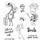 Cute Funny Animal Lady Clear Stamp YX581-S