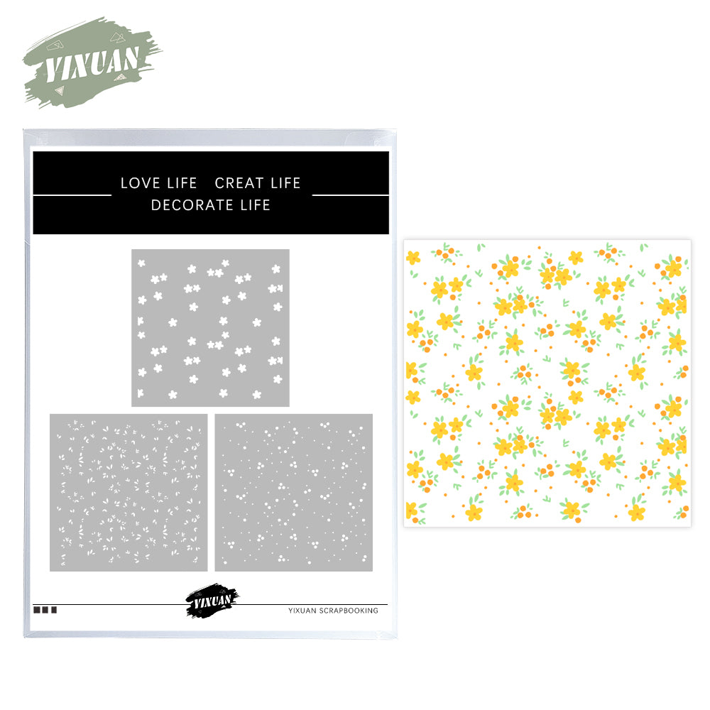 3pcs Spring Blooming Floral Flowers Plastic Stencils For Decor Scrapbooking Cards Background 20220817-47