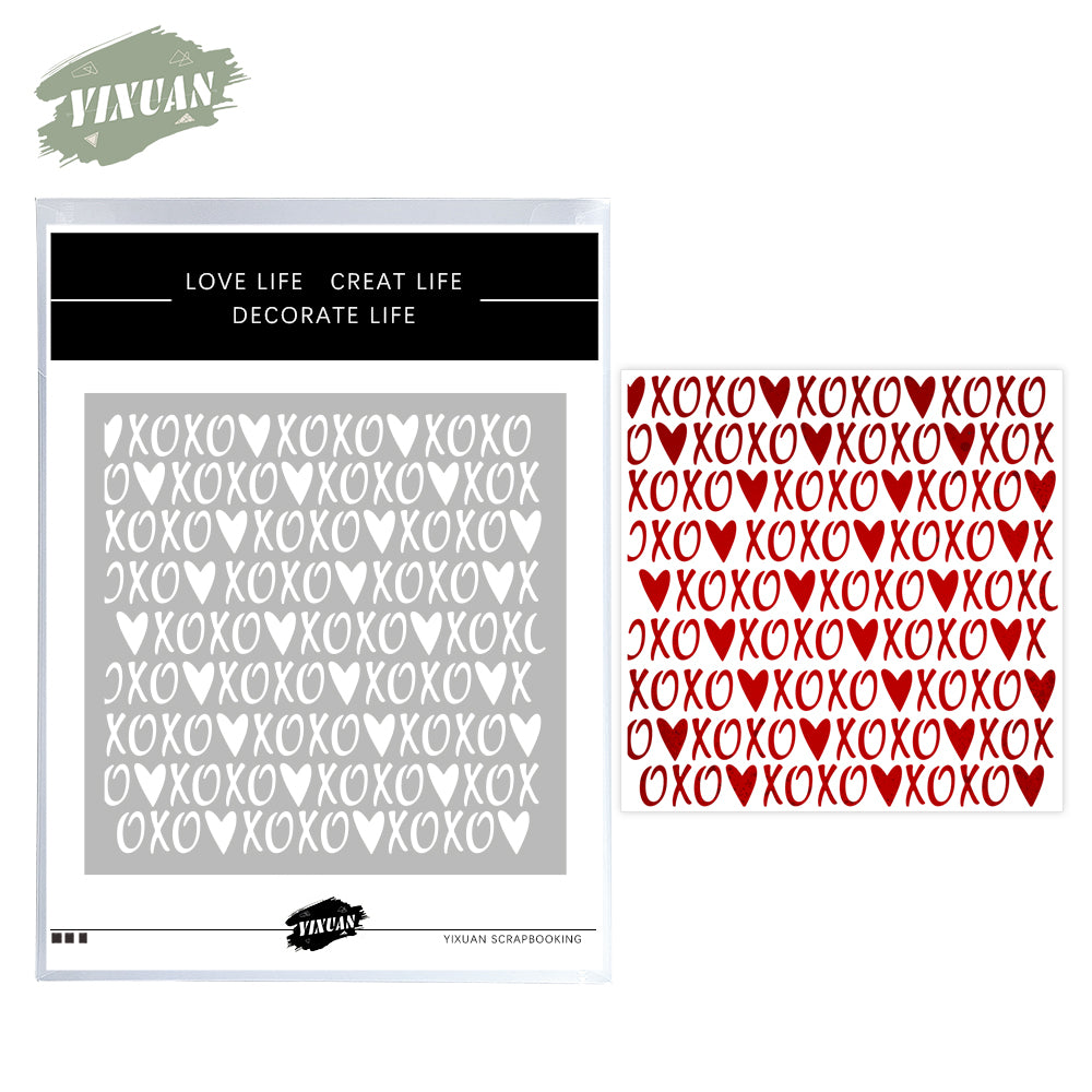 1PC Valentine's Series Love XOXO Plastic Stencils For Decor Scrapbooking Card Making 20220817-126