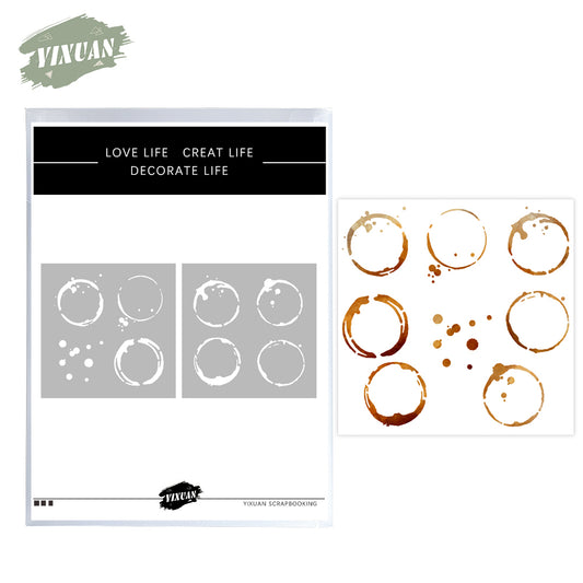 2PCs Circles And Drops Plastic Stencils For Decor YX1079