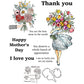 Mother's Day Series Girls Holding Flowers Bunches Cutting Dies And Stamp Set YX948-S+D