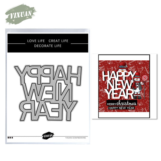 Happy New Year Cutting Dies Set YX728