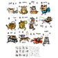 Chinese Traditional  12 Zodiac Animals And Funny Cats Cutting Dies And Stamp Set YX976-YX987