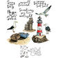 Seagull And Lighthouse Cutting Dies And Stamp Set YX1026-S+D