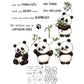 Kawaii Panda And Bamboo Cutting Dies And Stamp Set YX1002-S+D